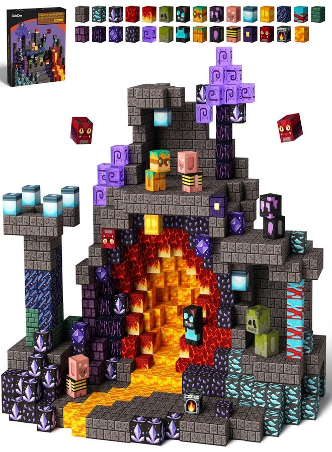 GobiDex 1in Magnetic Blocks, 100PCS Building Toys Game-Based Build Magwonder Cave World with Magnet Construction Toys STEM Sensory Gift for Boys Girls Birthday - Image 1
